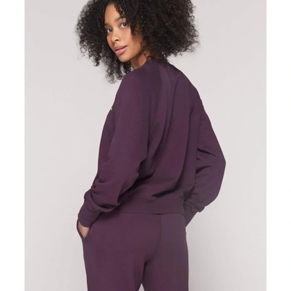 Spiritual Gangster Purple blackberry Bridget Raglan Pull over Sweatchirt